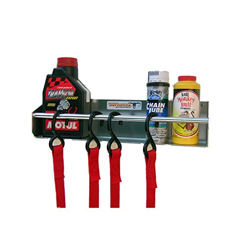 Pit Posse Organizer Tie-Down Hangers Shelve Silver