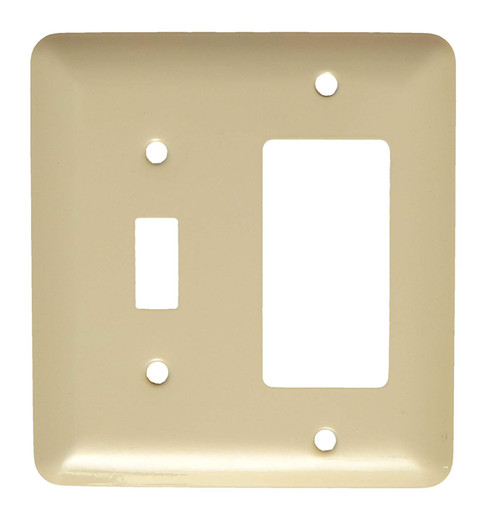 Mulberry Princess Style Ivory Two Gang Combination Switch Plate - One Toggle Light Switch Opening One GFI/Rocker Opening