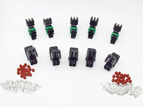 CNKF 5 Sets GM Weather Pack MAP 4 pin way 2 row male and female Weatherpack plug waterproof auto wire Connectors 12015798 12015024