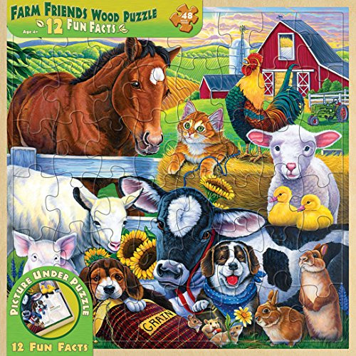MasterPieces / Fun Facts 48-Piece Wood Puzzle, Farm Friends