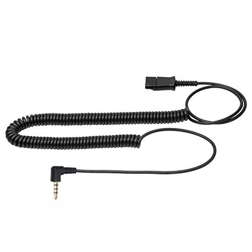 Headset QD (Quick Disconnect),Compatible with All Plantronics and CallTek Headset.QD Cable with Single 3.5mm Plug for Smartphones Mobile Phones,Laptop etc