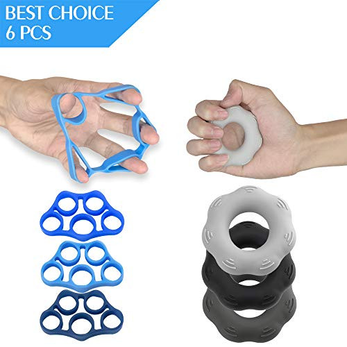 YAWALL Hand Grip Strengthener, Finger Exerciser, Grip Strength Trainer Forearm Grip Workout, Finger Stretcher, Relieve Wrist Pain, Carpal Tunnel(6pcs). YAWALL Hand Grip Strengthener, Finger Exerciser, Grip Strength Trainer Forearm Grip Workout, Finger Stretcher, Relieve Wrist Pain, Carpal Tunnel(6pcs).