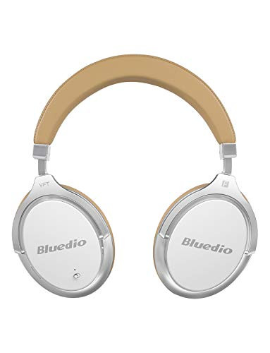 Bluedio Bluetooth Headphones Over Ear, Active Noise Cancelling Over-Ear Headphones F2 Wireless Bluetooth Headsets with Mic (White)