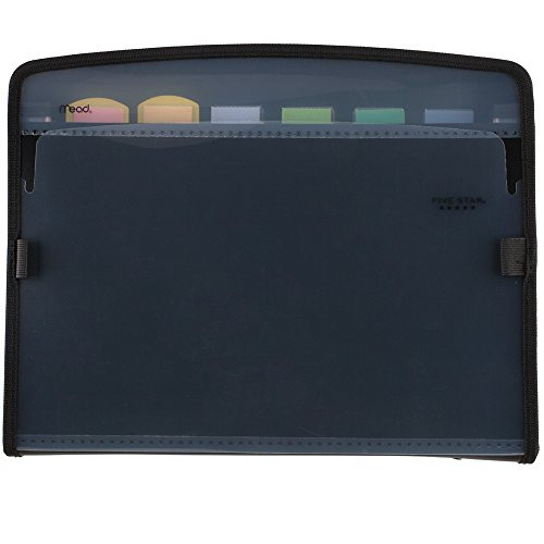Five Star Expanding File, 7-Pocket Expandable Folder, Zipper Closure, Customizable, Black (72709)
