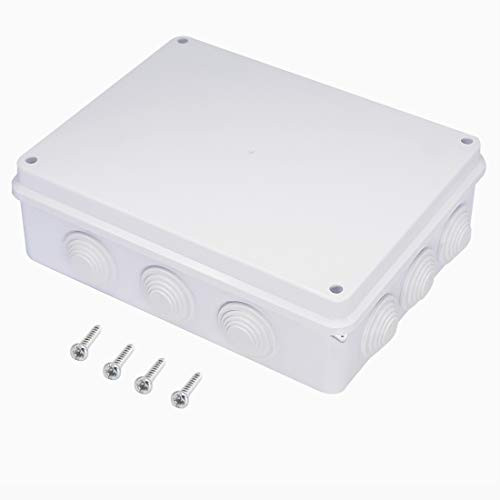Zulkit Junction Box ABS Plastic Dustproof Waterproof IP65 Universal Electrical Boxes Project Enclosure White 10 x 7.9 x 3.1 inch (255 x 200 x 80mm)