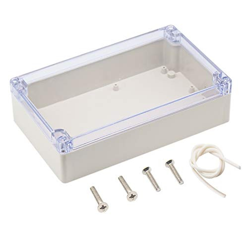Zulkit Junction Box ABS Plastic Dustproof Waterproof IP65 Universal Electrical Boxes Project Enclosure Grey with Transparent Clear Cover 7.9 x 4.7 x 2.2 inch (200 x120 x 56mm)