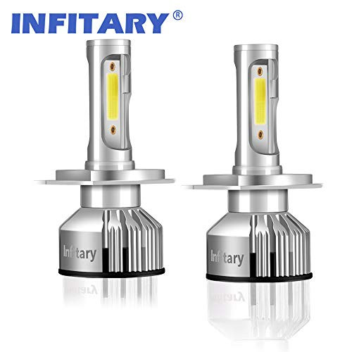 Infitary LED Headlight Bulbs H4 Conversion Kits High/Low Beam Auto Headlamp Dual Beam Car Headlight 72W 6500K 12000LM Super Bright White Light- 1 Pair