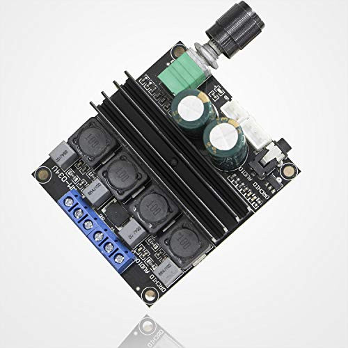 DAMGOO Digital Amplifier Board, TPA3116 HiFi Dual-Channel Stereo Audio Amplifier Subwoofer DC10-25V Digital 2.0 Amp Module 100W+100W Output with Steel Volume Adjustment Knob