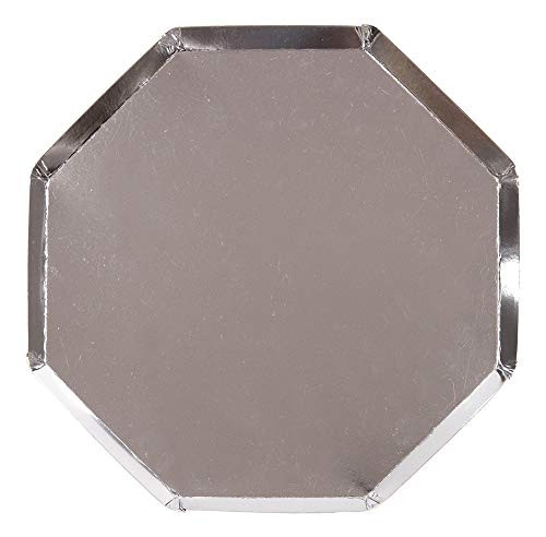Meri Meri, Silver Dinner Plates, Birthday, Party Decorations, Dinnerware - Pack of 8