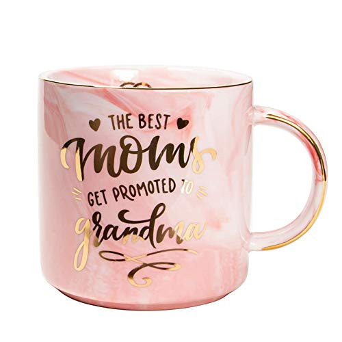 Vilight New Grandma Mug Gifts for Nana - the Best Mom Get Promoted to Grandma - Marble Ceramic Coffee Cup 11oz Vilight New Grandma Mug Gifts for Nana - the Best Mom Get Promoted to Grandma - Marble Ceramic Coffee Cup 11oz