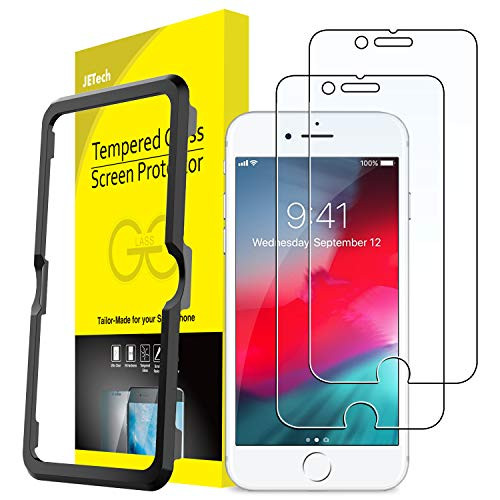 JETech Screen Protector for Apple iPhone 8, iPhone 7, iPhone 6s, iPhone 6, 4.7-Inch, Tempered Glass Film with Easy-Installation Tool, 2-Pack