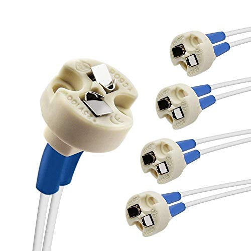 DiCUNO Bi-Pin Base, G4, G6.35, GY6.35, GX5.3, GU5.3, MR16, GZ4 MR11, Halogen Incandescent Led Socket Ceramic Wire Connector Base Socket (5pcs)