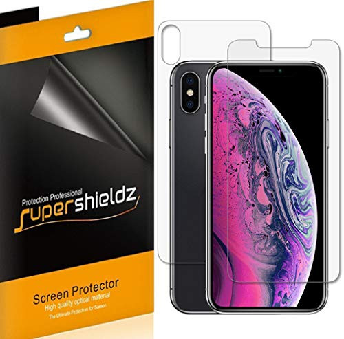 Supershieldz for Apple iPhone Xs Max (6.5 inch) (Front and Back) Full Body Screen Protector, (3 Front and 3 Back), High Definition Clear Shield (PET)