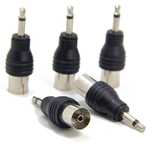 Ancable 5-Pack 3.5mm 1/8-inch Mono Male to 9.5mm PAL Female TV Coaxial Cable Converter Adapter for Bose Wave FM Dipole Aerial Antenna