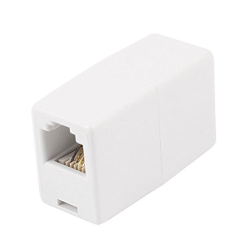 uxcell 6P4C RJ11 to RJ11 Female/Female Telephone Cable Coupler Adapter White