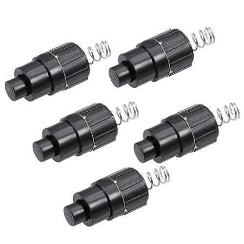 uxcell 5 Pcs Latching Flashlight Torch Spring Push Button Switch Latching Contact Black
