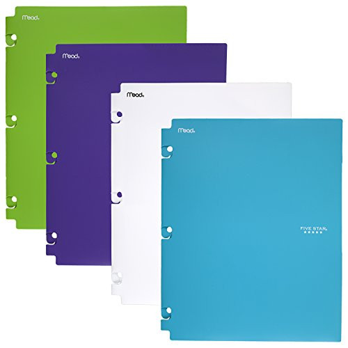 Five Star 2-Pocket Folders, Snap-In Binder Folder, Assorted Trend Colors, 4 Pack (73264)