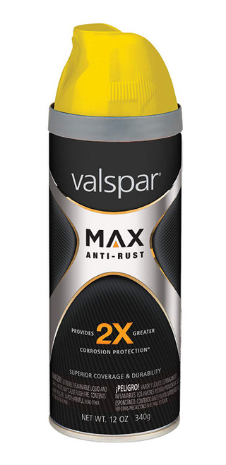 Valspar 69007 MAX Gloss Safety Yellow Anti-Rust Spray Paint - 12 oz.