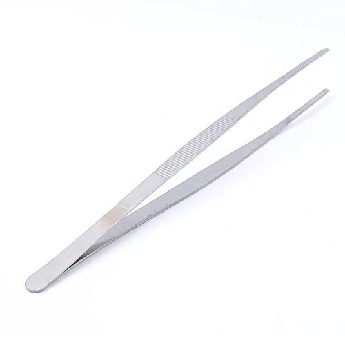 NUOMI Long Straight Tweezers Thumb Dressing Forceps Serrated Tips 12" Stainless Steel Culinary Tweezers
