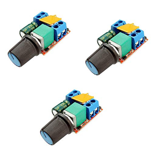 HiLetgo 3pcs DC Motor PWM Speed Controller 3V 6V 12V 24V 35V Speed Control Switch Mini LED Dimmer DC 3V-35V 5A 90W