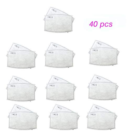 Childs kids PM2.5 N95 Activated Carbon Filter Face Mask 40 Filters Breathing Insert Protective Mouth Mask Filter