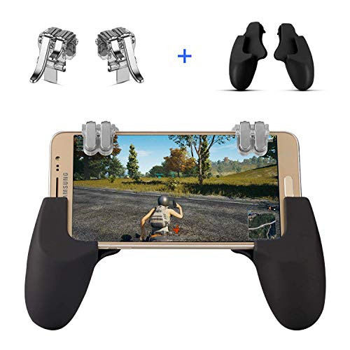 AnoKe PUBG Mobile Controller - Cellphone Game Trigger/Mobile Game Controller Compatible with PUBG for Android iOS, L2R2 Sensitive Shoot Mobile Phone Joystick (2 Triggers+2 Grips)