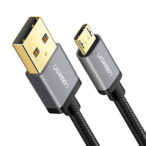UGREEN Micro USB Cable Nylon Braided Fast Quick Charger Cable USB to Micro USB 2.0 Android Charging Cord for Samsung Galaxy S7 S6, Note, LG, Nexus, Nokia, PS4, Xbox One Controller (6ft, Black)