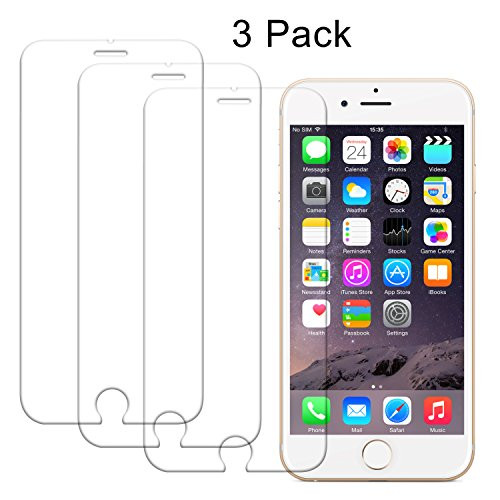 iPhone 6 Plus Screen Protector, iPhone 6s Plus Screen Protector, Wisdompro 0.33mm Clear Tempered Glass Screen Protector for iPhone 6 Plus 6s Plus -3 Pack