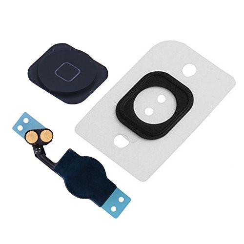 Johncase Home Button Flex Ribbon Cable Assembly w/Rubber Gasket Replacement Part Compatible iPhone 5 (Black)