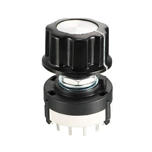 uxcell 1P12T 1 Pole 12 Throw 1Deck Band Channel Rotary Switch Selector with Plastic Knob