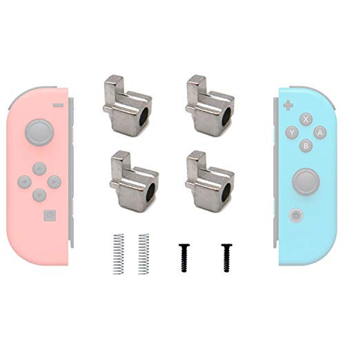 Joy-Con Metal Buckles Replacement Parts for Nintendo Switch, BRHE Joy Con Repair Replacement Latches Left and Right Lock Buckles with Screws, Springs (4 Pack)