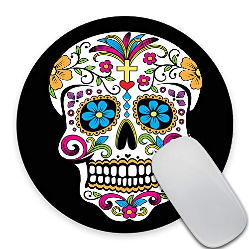 SSOIU Round Mouse Pad Customized Design,Colorful Vintage Sugar Skull Abstract Floral Vector Background Circular Mouse Pads 7.87X7.87 Inch (200mmX200mmX3mm) SSOIU Round Mouse Pad Customized Design,Colorful Vintage Sugar Skull Abstract Floral Vector Background Circular Mouse Pads 7.87X7.87 Inch (200mmX200mmX3mm)