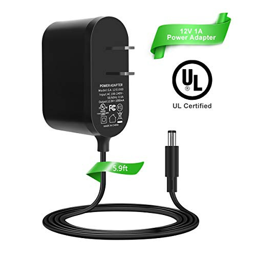 LANMU 12V 1A Power Adapter,AC to DC 12V 1000mA CCTV Regulated Power Supply Adapter for Home Security Camera Surveillance System (Black)