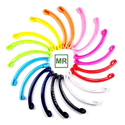 20-Pack 2.5 inch MRI Safe Full Plastic Disposable Hair Fixation Binding Barrettes Clips 10-Color Coded MRI Technician Disinfectable Non-Magnetic