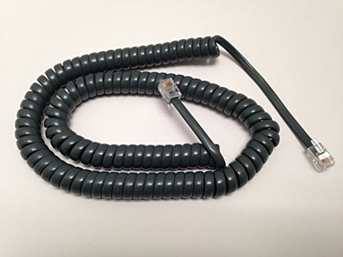 The VoIP Lounge Replacement 12 ft Gray Handset Receiver Curly Cord for Cisco SPA500 Series IP Phone SPA501G SPA502G SPA504G SPA508G SPA509G SPA512G SPA514G SPA525G