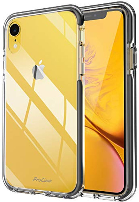 ProCase iPhone XR Case, Clear Transparent Shock-Absorption Soft Hybrid Bumper Case Back Cover for Apple iPhone XR 6.1" 2018 Release