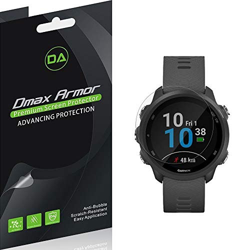 [6-Pack] Dmax Armor for Garmin Forerunner 245/245 Music Screen Protector, Anti-Bubble High Definition Clear Shield