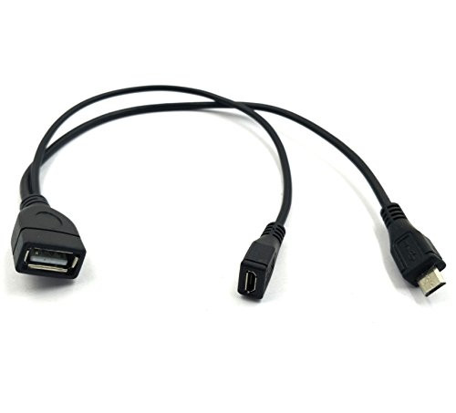 Duttek USB 2.0 to Micro USB Splitter Cable, 25CM/10inch USB 2.0 A Female to Micro USB Male and Female 1 to 2 Y Splitter Converter High Speed Charging Cable Cord