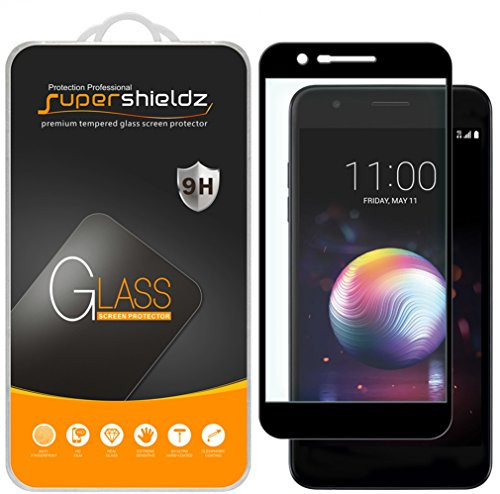 (2 Pack) Supershieldz for LG K30 Tempered Glass Screen Protector, (Full Screen Coverage) Anti Scratch, Bubble Free (Black)