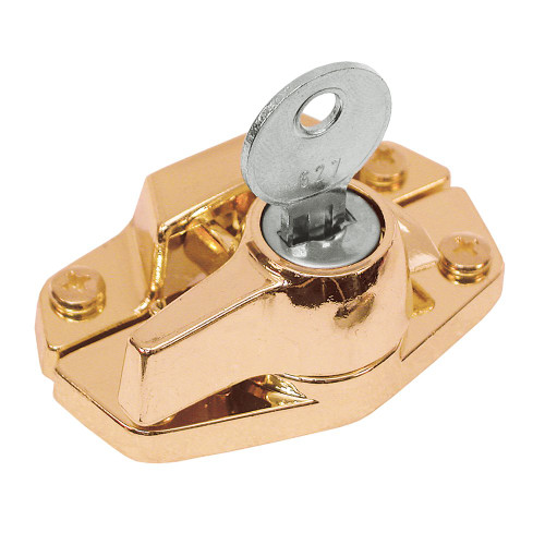 Prime-Line Products F 2534 Keyed Window Sash Lock, Brass Plated Die cast