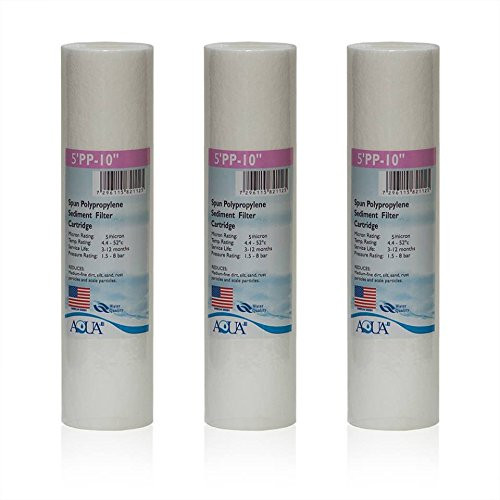 Reverse Osmosis Revolution ROR 5-Micron Sediment Spun Polypropylene Filtration 3 Pack Replacement Cartridges, 10"x2.5"