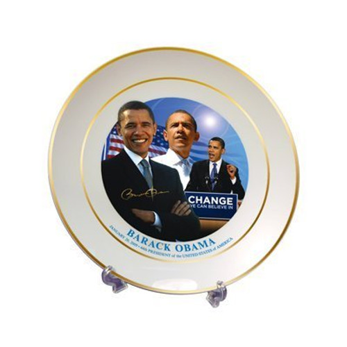 Barack Obama Commemorative Inauguration Plate with Stand Barack Obama Commemorative Inauguration Plate with Stand