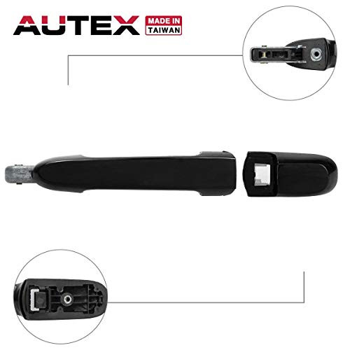AUTEX Door Handle Black Exterior Rear Right Compatible with Hyundai Accent 2006 2007 2008 2009 2010 2011 Door Handle Passenger Side 80701 836601E050