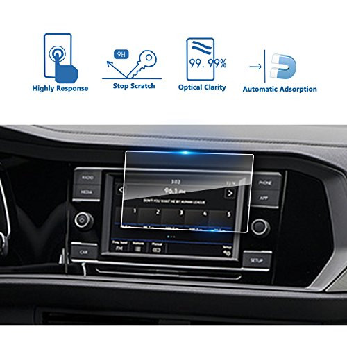 LFOTPP Car Navigation Screen Protector for 2019 Jetta 6.5-Inch,Clear Tempered Glass Infotainment Display in-Dash Center Touch Screen Protector 6.5-Inch