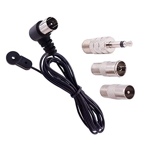 Fancasee Indoor FM Antenna 75 Ohm F Type Push On Male Plug FM Antenna with PAL & 3.5mm Connector Adapter for Table Top Home Stereo Receiver Radio Antenna