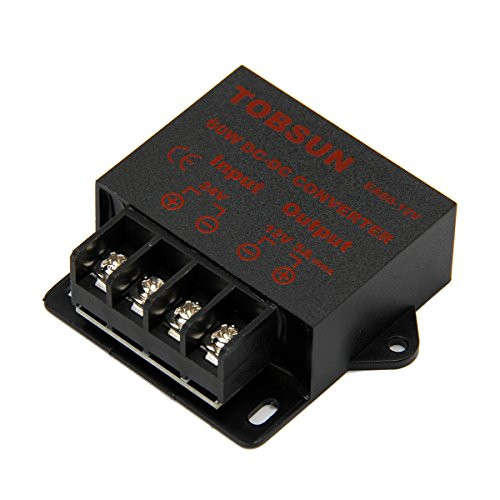 SUPERNIGHT DC Power Step Down Converter Regulator 24V to 12V 5A 60W Low Voltage Transformer Power Adapter DC-DC Voltage Reducer (12V 5A 60W)