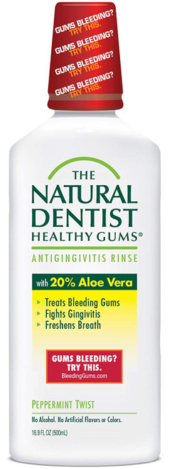 The Natural Dentist Healthy Gums  Antigingivitis Mouthwash to Prevent and Treat Bleeding Gums and Fight the Gum Disease Gingivitis - Peppermint Twist flavor