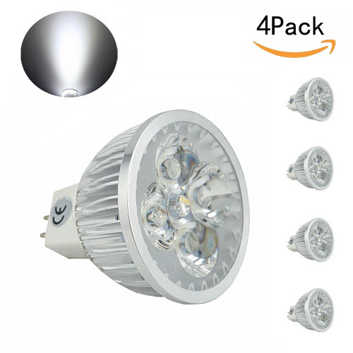 CTKcom LED Bulbs MR16 GU5.3 Base LED Spotlight (4 Pack)- 5W 120Volts Spotlight Equal to 50W Halogen Bulbs 6000K Cool White 330LM Spotlight for Landscape Accent Recessed Track Lighting bulbs