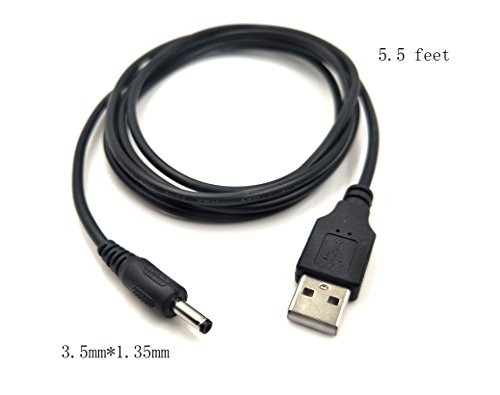 Duttek DC 3.5x1.35 mm 5V DC Power Charging Cord, Electronics Barrel Jack plugs USB 2.0 A Male to DC 3.5mm x 1.35mm Barrel Adapter Converter Cable, Black (6.5 feet/2m)