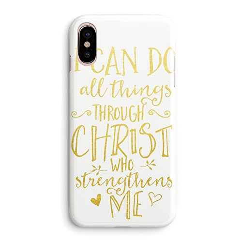 iPhone XR Case Girls Women Life Power Quotes Cute Women Bible Verses Quotes Life Christian Inspirational Motivational I Can Do All Things Soft Clear Side Case Compatible for iPhone XR